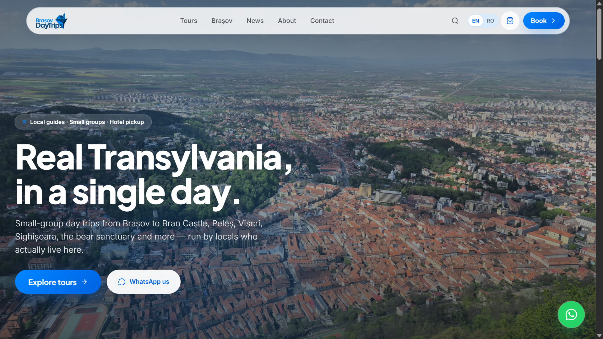Brașov Day Trips — Turism & experiențe — site realizat de Witting Design